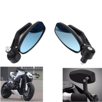 22mm Mirror Blue Glass Handle Bar End Rearview Side Mirror For Harley DUCATI Hypermotard 796 821 939 950 1100 Street bikes 78"