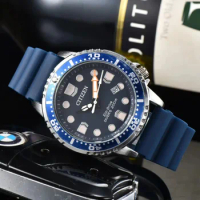 Citizen Sports Diving Watch Silicone Nightlight Men's Watch BN0150 Eco Driven Series Black Dial Quartz Watch