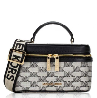 Michael Kors 邁克·柯爾 特價 Michael Kors 奧萊款 JET SET ITEM中號帆布配皮女士單肩手提斜挎盒子包 35S2GTTC6J BLACK MULTI 1pc
