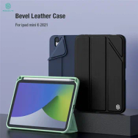 NILLKIN For Ipad Mini 6 2021 Case Bevel Leather Case Bumper Leather Cases Smart Case Sleep With Pencil Holder For Ipad Mini 6