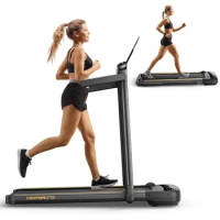 3.0HP Foldable Compact Treadmill,2 in 1 Walking Pad &amp; Jogging Machine for Home/Office,Dual LED Touch Screens Folding Under D