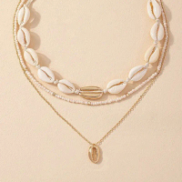 Vòng Cổ Choker Đi Biển, Ba Lớp, Phong Cách Bohemian, Vòng Cổ Tự Nhiên, Vòng Cổ Ngắn, Dành Cho Nữ, Dâ