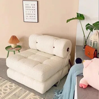 Single sofa, small apartment, living room, tofu block, tag sofa bed, folding dual-purpose cream wind module, lazy sofa furniture