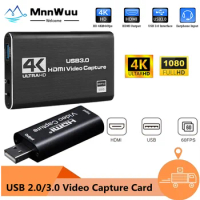 4K USB 3.0 Video Capture Card HDMI-compatible 1080P 60fps HD Video Recorder Grabber For OBS Capturing Game Card Live USB Capture