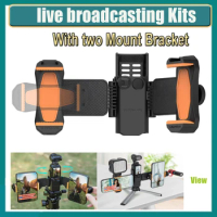 Live broadcast kits for 2 Phones Dual Phone Holder For Dji OSMO Pocket 3 camera Bracket Accessories