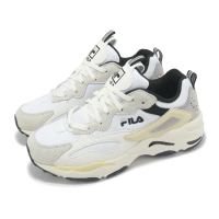 【FILA】休閒鞋 Ray Tracer 男鞋 女鞋 米白 黑 灰 拼接 厚底 復古老爹鞋 斐樂(4C606Y165)