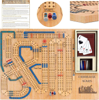 Cribbage Wars Board Game2025 Wooden Cribbage Board Game Set Traps Cribbage Games Classic Board Game 