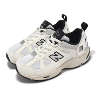 【NEW BALANCE】休閒鞋 878 中童 寬楦 白 黑 復古 彈力帶 小朋友 運動鞋 NB(PV878ST1-W)