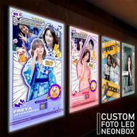 GIFTME Custom Foto LED Light Box / Neon Box Custom Incluede Cetak / Foto LED Display 50 x 40 x 3 Cm