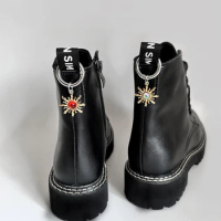 Vintage Baroque Sunflower Rhinestone Martin Boots Shoes Buckle High Heel Buckles Women DIY Shoes Decoration Accessories