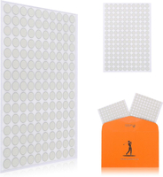 0.25" White Reflective Dot Stickers - 300 Pack with High-Reflective Glass Beads Weatherproof Golf Ba