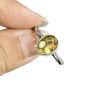 DS Crystal - Cincin Batu Citrine Asli [Natural Citrine Adjustable Ring]