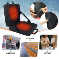 Outdoor Camping Heated Seat Cushion USB Charge Cloth Camping Adjustment Warm Chair Seat Foldable with Support 3 Levels