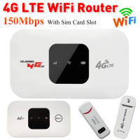 4G LTE WiFi Router 150Mbps WiFi Repeater with SIM Card Slot Portable WiFi Hotspot WiFi USB Modem Mini Mobile Router WiFi for Car
