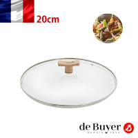 【de Buyer 畢耶】炒鍋/湯鍋專用玻璃鍋蓋20cm(櫸木蓋頭)