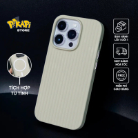 Ốp lưng iPhone SLIM 3 siêu mỏng 0.5mm màu BE: Thiết kế vân Vali độc đáo, Tích hợp sạc tự tính Pikapi