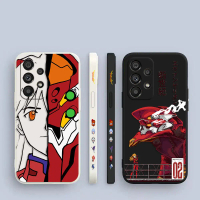 Sarung Telefon Bimbit Silikon Cecair Bercetak Sisi, Anime Jepun Neon Genesis Evangelion, Untuk Samsu