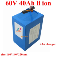 60v 40ah li-ion battery pack with BMS 60v 40ah lithium for 3000w e-bike scooter bicycle motorcycle vehicle + 5A charger