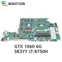 NOKOTION DH53F LA-F991P NBQ3F11001 For ACER Predator Helios PH317-52 A717-72G 17 inch laptop motherboard GTX 1060 6G I7-8750H