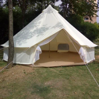 FREE SHIPPING! 4M oxford canvas Outdoor camping bell tent, waterproof canvas tent
