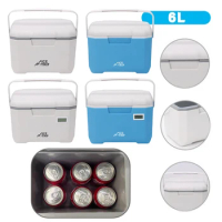 6L Portable Cool Box Mini Refrigerator with Thermometer Large Capacity Insulated Freezer Long-Lasting for Camping Picnic
