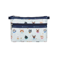【Lesportsac】雙層拉鍊收納化妝包 收納包 送禮 禮物(晴空貓語)