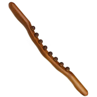 【安里】8珠 52cm 經典款 碳化 原木 穴位按摩刮痧筋棍 附精油、穴位圖(按摩棒 肩頸按摩器 肩頸按摩)