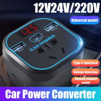 Car Power Inverter 12V/24V TO 220V Converter Type-C Multi-function Charger Socket 3.1A Fast Charger Car Power Converter