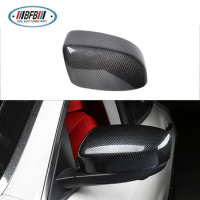BFB 2PCS Rear view Mirror Cover Sticker Mirror shell Shiny Black Real dry Carbon add on style For Maserati Levante SUV 2016+