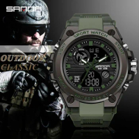 SANDA Original G Style Sport Watch for Men Quartz Wristwatch Shock Electronic Watches Waterproof Digital Military Clock Gift
