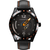 Chronovisor Watch 格樂威治 PIONEER系列 獨立三針機械腕錶-43mm橘x黑 CVNM6102-L-OR