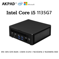 AKPAD Intel NUC Mini Gaming PC Core I5 1135G7 2.4GHZ Windows 10 11 Pro Office Gamer Desktop Computer DDR4 HD Thunderbolt 4.0