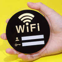 2D Flat, 1pc 2D WiFi sign acrylic sign with sticker hanging on the back, suitable for various public
