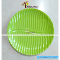 Piring melamin 9inc model daun pisang /piring makan/piring saji/piring lauk 100% melamin foodgrade S