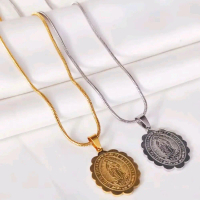 JKW/Kalung Bunda Maria Guadalupe Titanium Silvers Gold Anti Karat untuk Penampilan Elegan Anda
