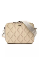 Dior 二手 Dior CD 鑽石塗層帆布拉鍊手拿包，附肩帶