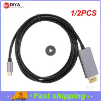 1/2PCS HDTV Aluminum Alloy Video Cord 8K 60Hz 4K 144Hz USB C to DP Cable Type-C to Displayport 1.4 For Laptop PC