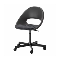 ELDBERGET/MALSKÄR 電腦椅 含升降桿, 黑色/深灰色