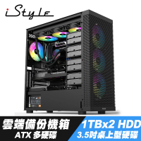 【iStyle】雲端備份 ATX 電腦機殼+1TBx2 HDD(多硬碟位)