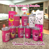 Tumblr/Botol Minum Lucu Pink Karakter Lotso botol minum sandy