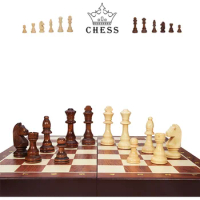 Chess Set Big 45*45*4cm Grade Wooden Folding Traditional Classic Solid Wood Pieces Walnut Chessboard Children Gift Board Game
