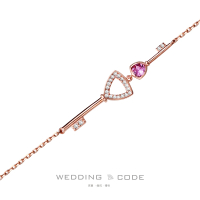 【WEDDING CODE】14K金 30分粉色剛玉鑽石手鍊 AK6267玫(天然鑽石 母親節 現貨禮物)