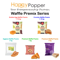 HAPPYPOPPER Tepung Wafer Waffle Premix Crunchy Crispy Premium Eggless 1 kg 1.75 kg 2 kg Waffle Powde