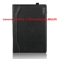 Protective Cover for Lenovo IdeaPad 3 Chromebook 14IGL05 Laptop Case Stand Notebook Sleeve PU Leather PC Bag