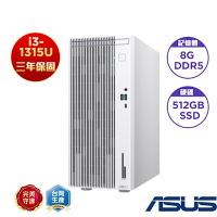 ASUS 華碩 H-V500MV-31315U0180 桌上型電腦 (i3-1315U/8G/512G SSD/SC/180W/NON-OS)