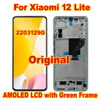 Original Good AMOLED LCD Display Touch Screen Digitizer Assembly Glass Sensor Mobile Pantalla with Frame For Xiaomi 12 Lite