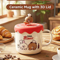 LINE FRIENDS - 陶瓷杯連 3D杯蓋套裝 