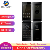 Original Samsung G9298 Mobile Phone Dual SIM 4.2'' 4GB RAM 64GB ROM 12MP+5MP 1080P@30fps Quad Core Flip Android SmartPhone