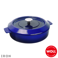 WOLL德國歐爾 IRON淺型鑄鐵鍋28cm-藍