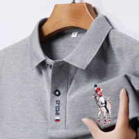 Men's Summer New Exquisite Embroidered Casual Short Sleeve Polo Shirt High End Brand Trend Golf Lapel Comfort T-Shirt Men's Wear